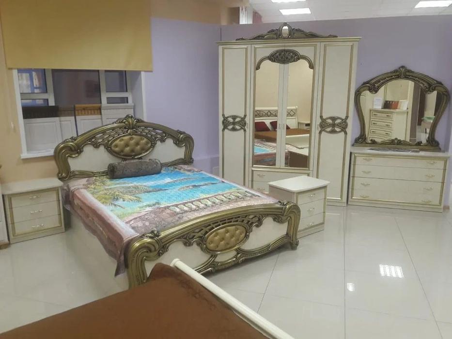 Dia комод с зеркалом  (беж, золото матовое) Ольга