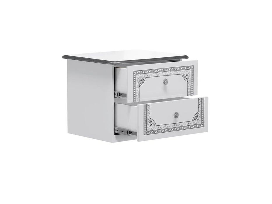 Dia тумба прикроватная  (белый, серебро) Грация