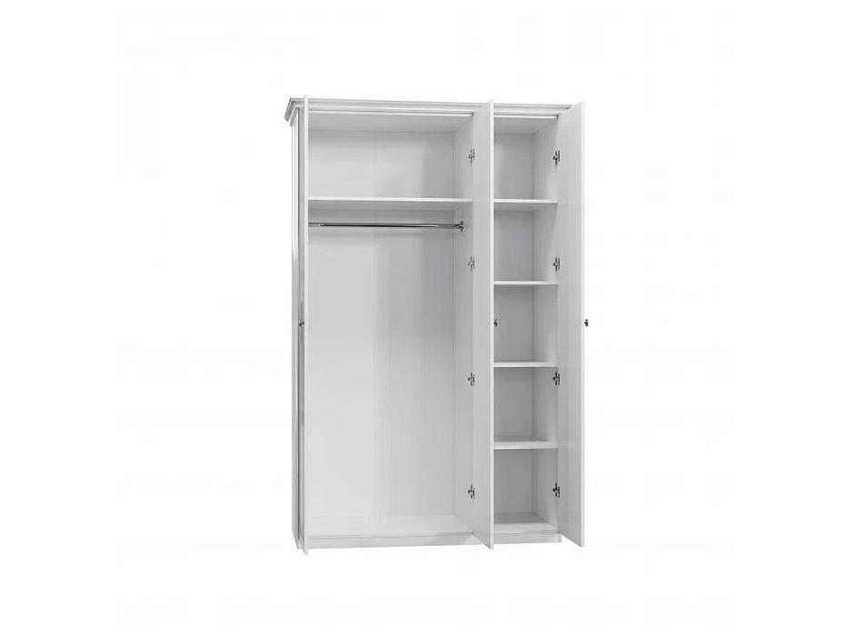 Dia шкаф 3-х дверный дверный с зеркалом (белый, серебро) Грация