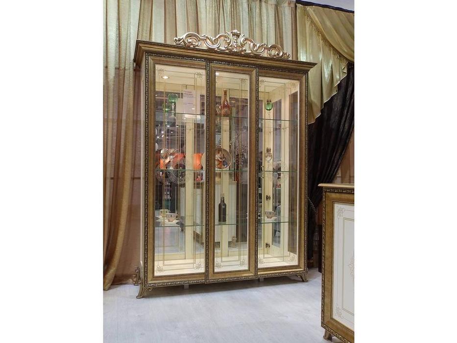 Мэри витрина 3-х дверная  (слоновая кость) Версаль