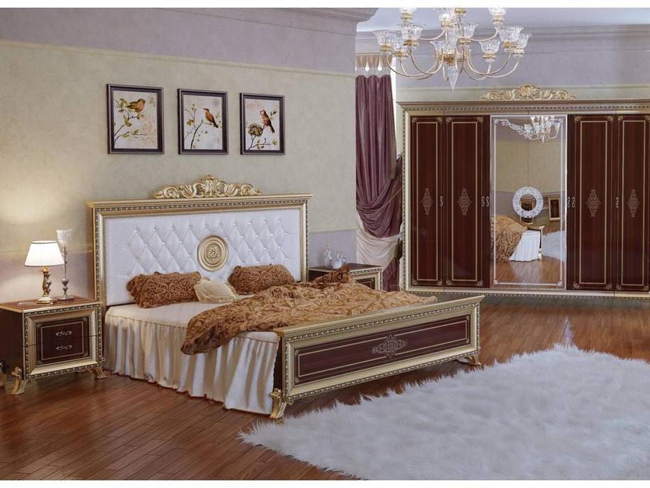 Мэри кровать двуспальная 180х200 (орех) Версаль