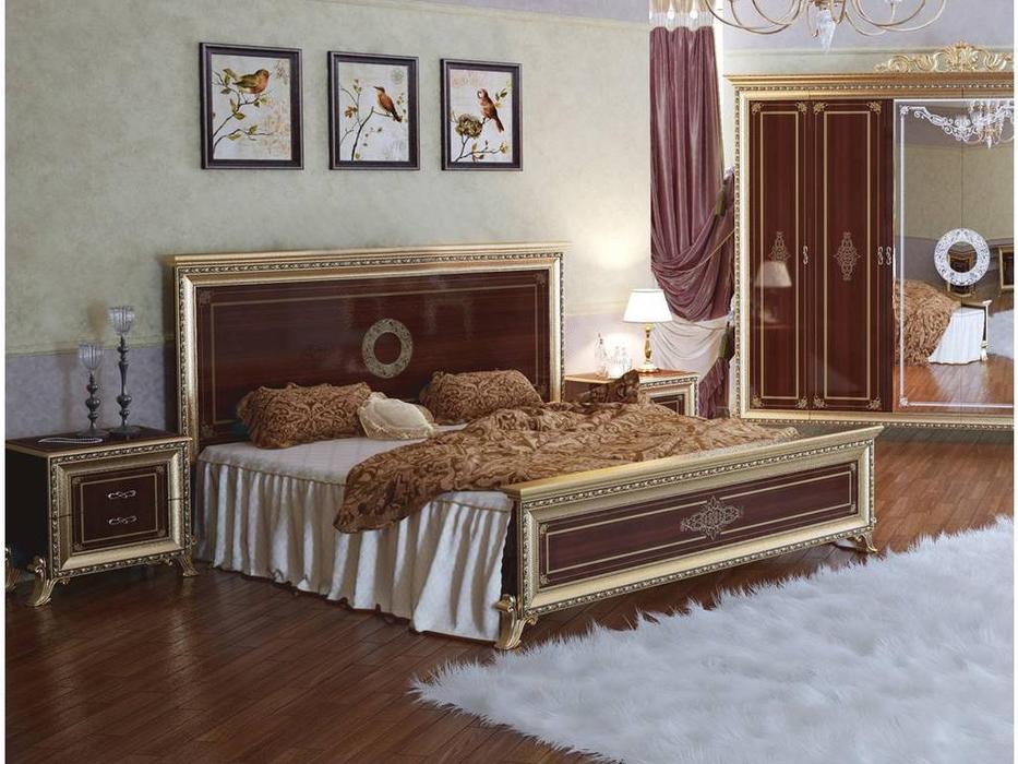 Мэри кровать двуспальная 160х200 (орех) Версаль