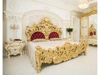Мэри кровать двуспальная 180х200  с основанием (золото) Барокко Люкс