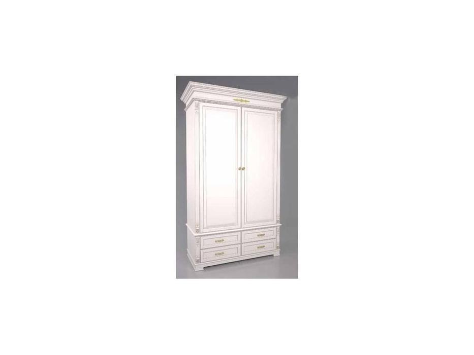Arco шкаф 2-х дверный  (белый, коричневая патина) Decor