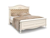 Arco кровать односпальная 140х200 с мягким изголовьем (белый, патина) Прованс
