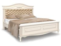 Arco кровать двуспальная 160х200 с мягким изголовьем (белый, патина) Прованс
