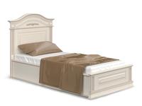 Arco кровать односпальная 90х200 с под-м мех-м (белый, патина) Прованс