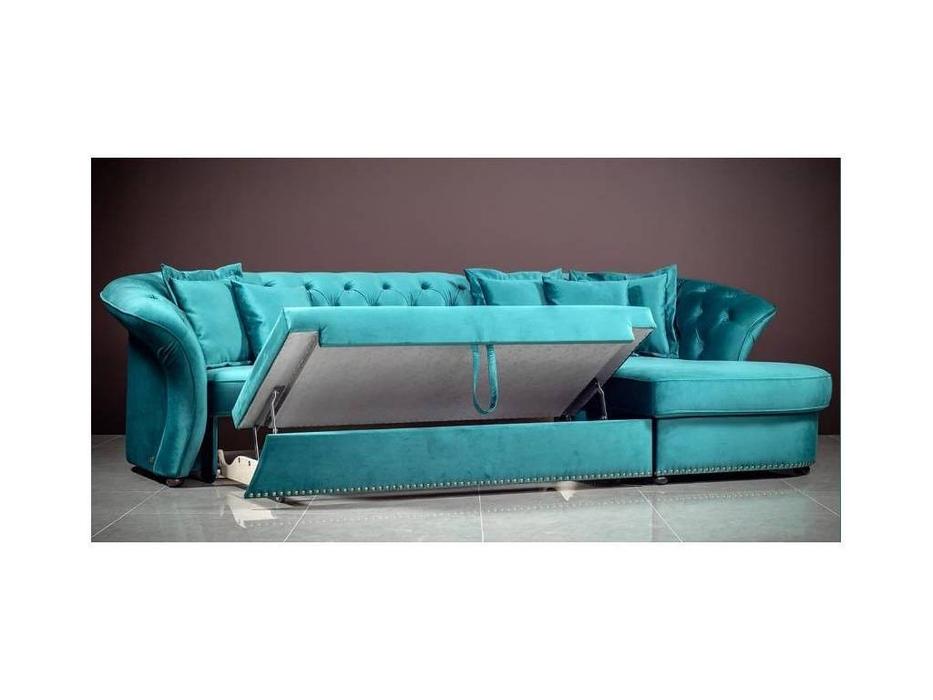 Liberty диван угловой раскладной (бирюзовый) Родео