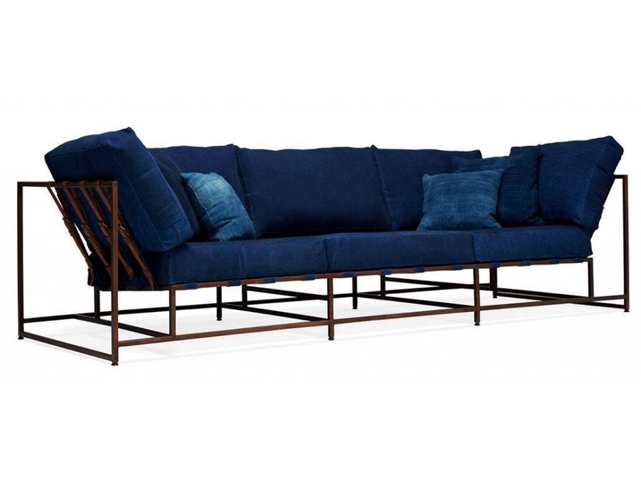 The Sofa диван 3-х местный Дэним (синий) Loft