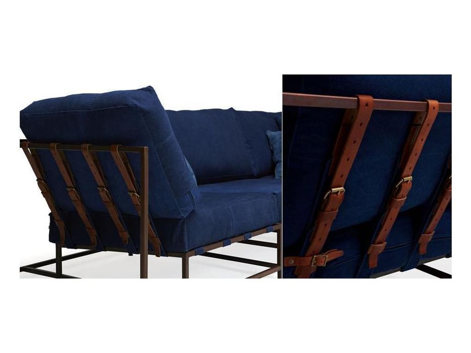 The Sofa диван 3-х местный Дэним (синий) Loft