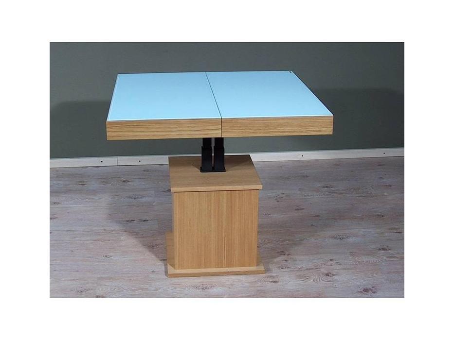 Optimata стол-трансформер раскладной (дуб, стекло белое) Convertable