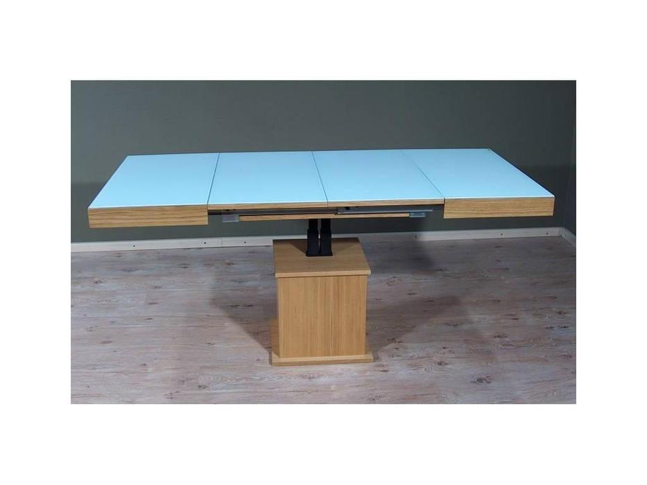 Optimata стол-трансформер раскладной (дуб, стекло белое) Convertable