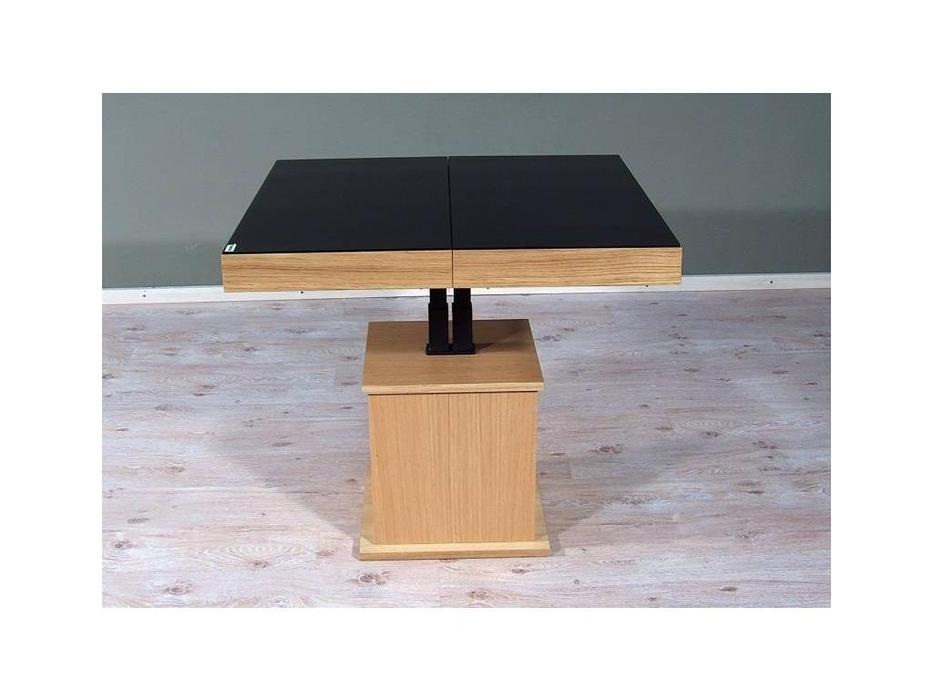 Optimata стол-трансформер раскладной (дуб, стекло черное) Convertable