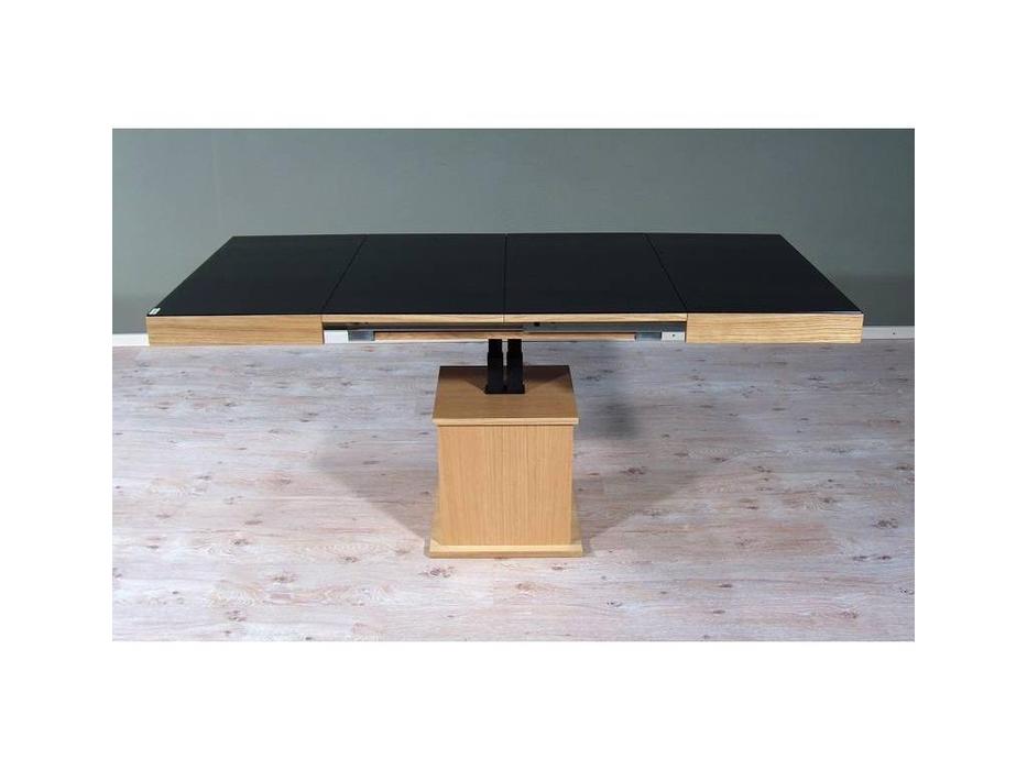 Optimata стол-трансформер раскладной (дуб, стекло черное) Convertable