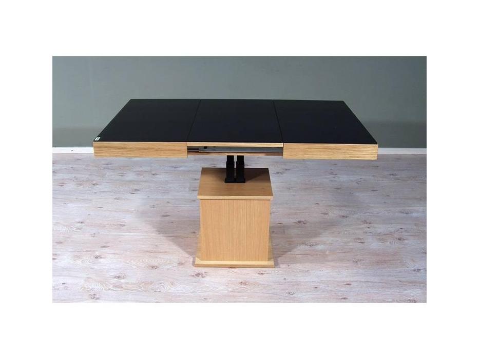 Optimata стол-трансформер раскладной (дуб, стекло черное) Convertable