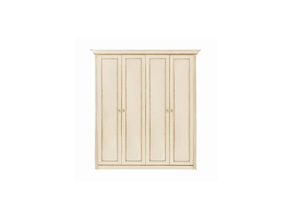 Timber шкаф 4-х дверный  (ваниль, золото) Палермо