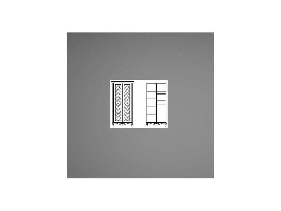 Timber шкаф 2-х дверный  (белый, серебро) Неаполь