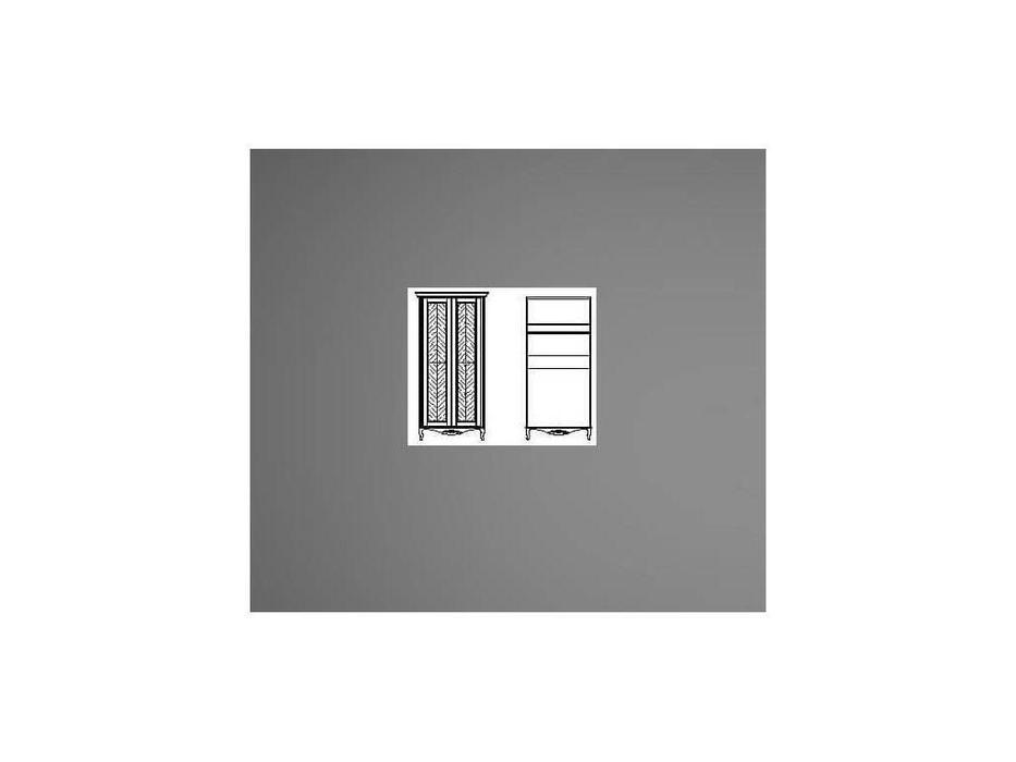 Timber шкаф 2-х дверный  (белый, серебро) Неаполь