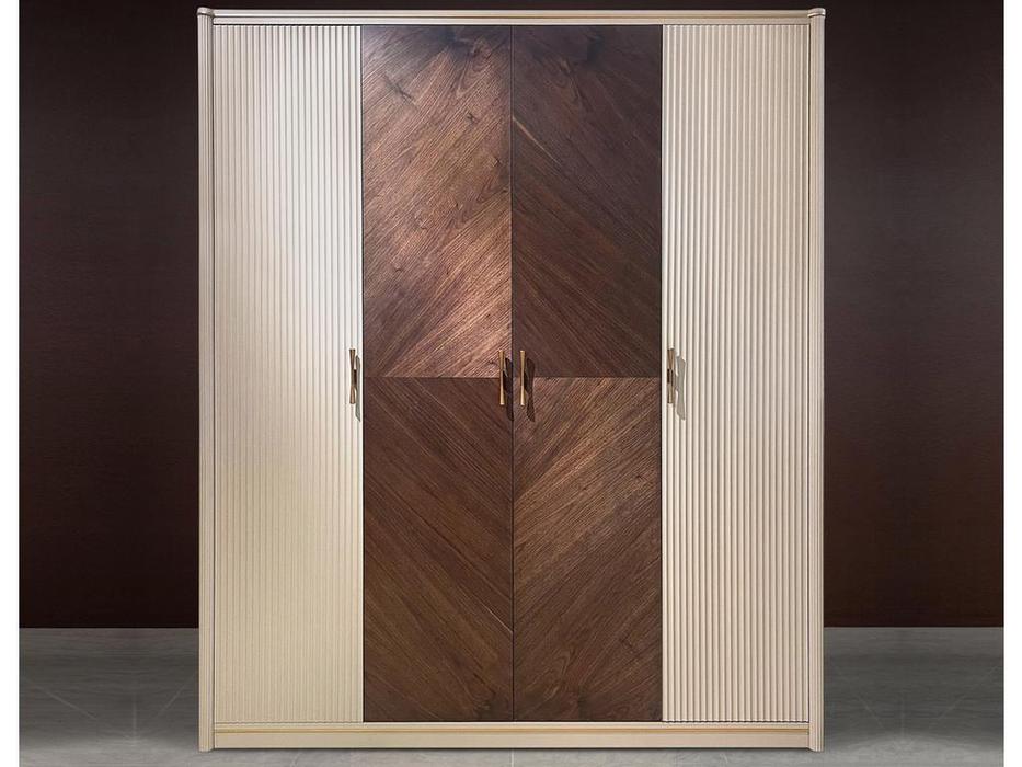 Timber шкаф 4 дверный  (меланж, орех) Венеция