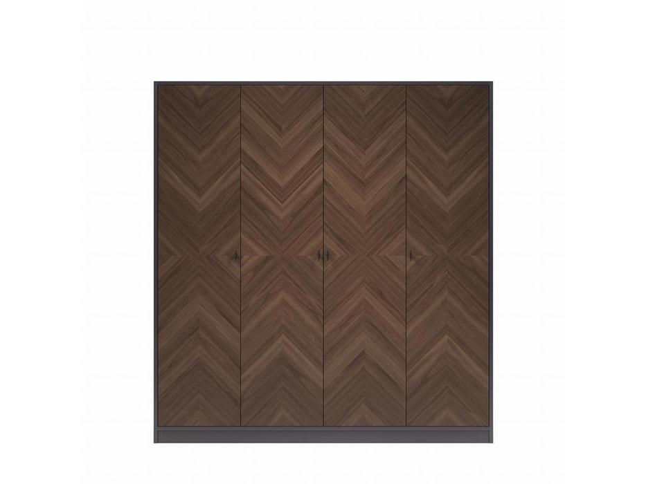 Timber шкаф 4-х дверный  (американский орех, мокко) Альба