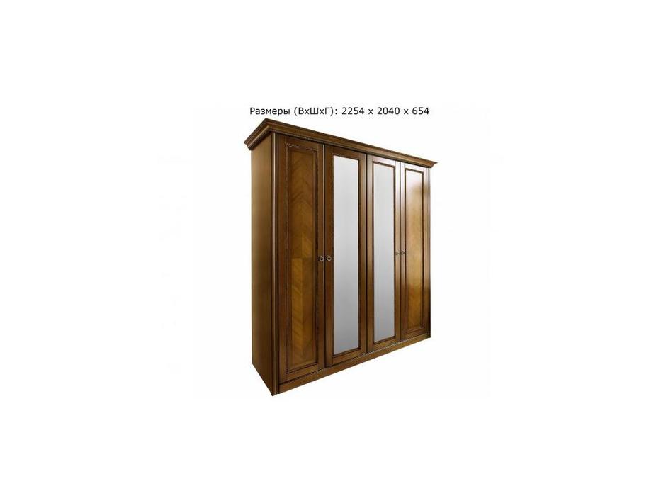 Timber шкаф 4 дверный  (янтарь) Палермо