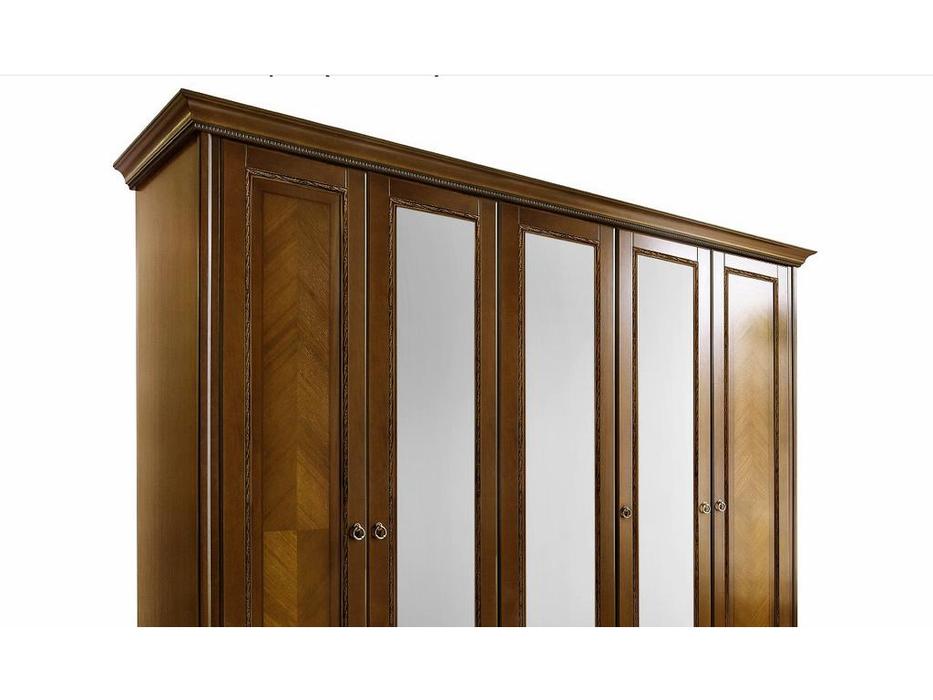 Timber шкаф 5 дверный с зеркалами (орех) Палермо
