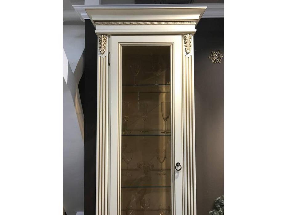 Timber витрина 1 дверная правая (ваниль, золото) Палермо 