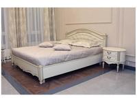 Юта кровать двуспальная 180х200 (белый, патина) Палермо