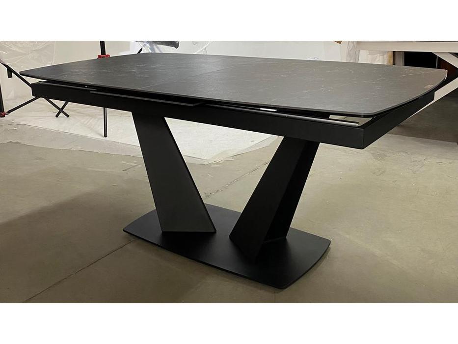 Megapolis стол обеденный раскладной (черный мрамор, черный) ACUTO2