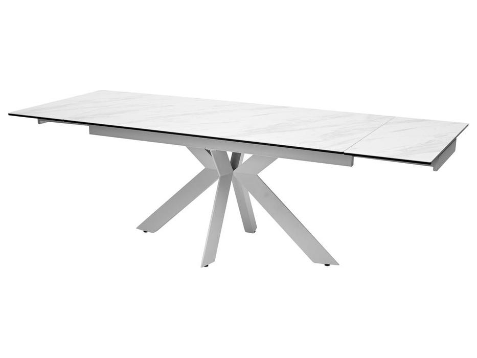 Megapolis стол обеденный раскладной (белый мрамор матовый, белый) BELLUNO