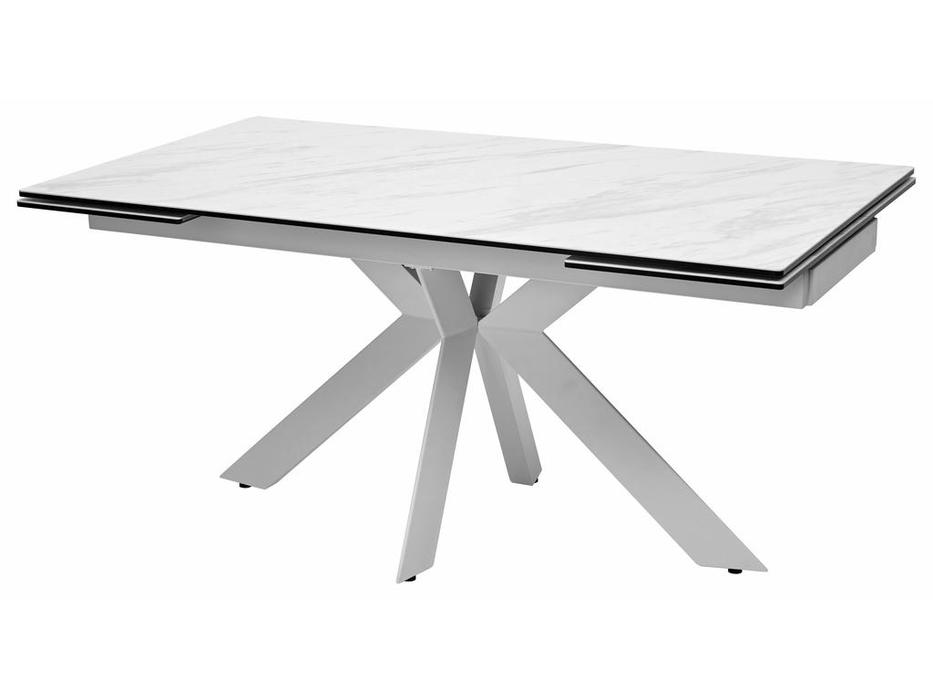 Megapolis стол обеденный раскладной (белый мрамор матовый, белый) BELLUNO