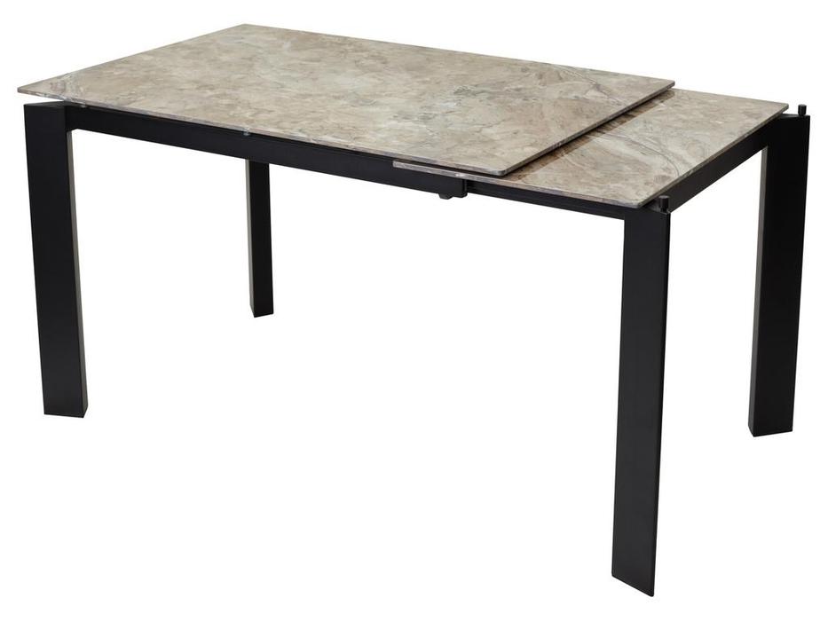 Megapolis стол обеденный раскладной (коричневый мрамор, черный) Corner
