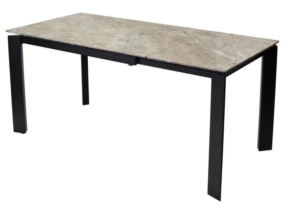 Megapolis стол обеденный раскладной (коричневый мрамор, черный) Corner