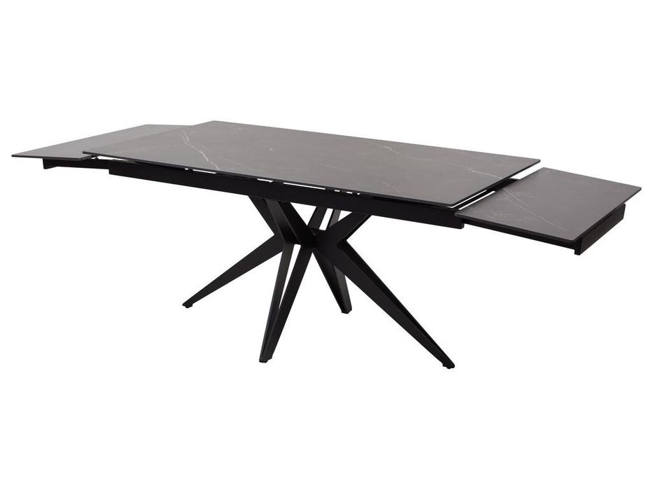 Megapolis стол обеденный раскладной (черный мрамор, черный) FORIO