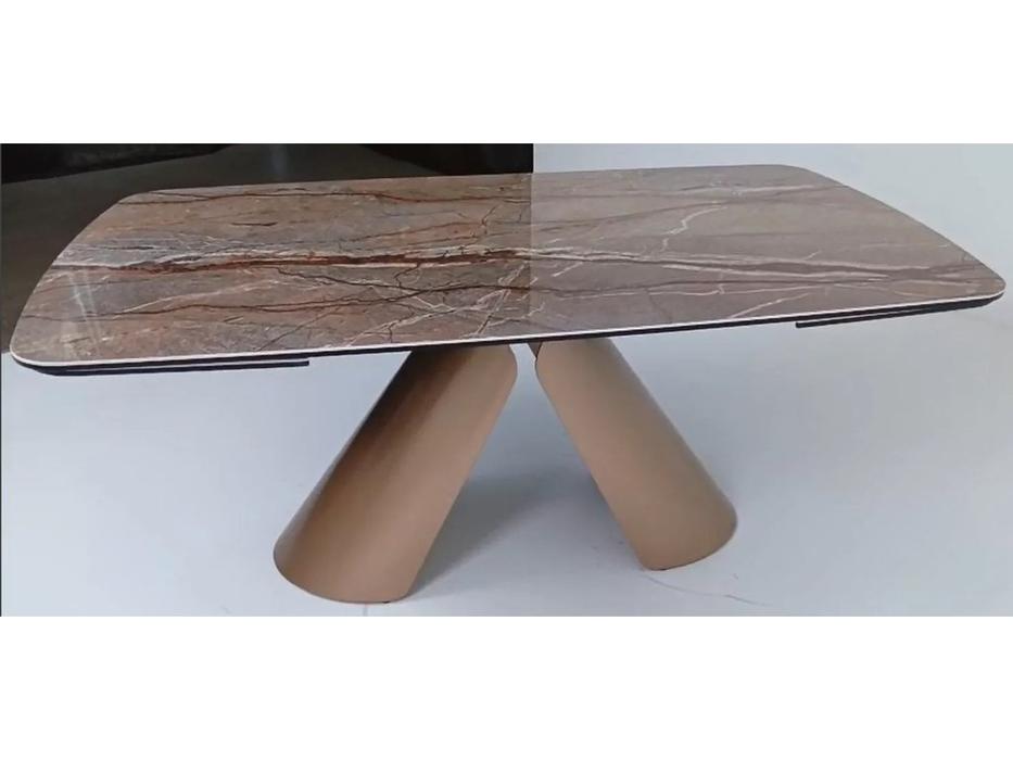 Megapolis стол обеденный раскладной, глянцевая поверхность (коричнево-серый) CALDERON 180