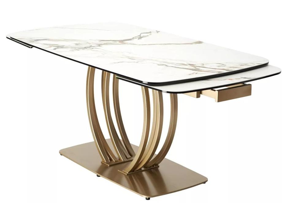 Megapolis стол обеденный раскладной (серый, золото) MATERA 160 KL-188