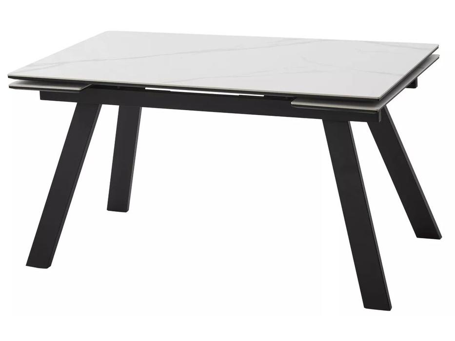 Megapolis стол обеденный раскладной, матовый (белый, черный) МОРИС-2 140
