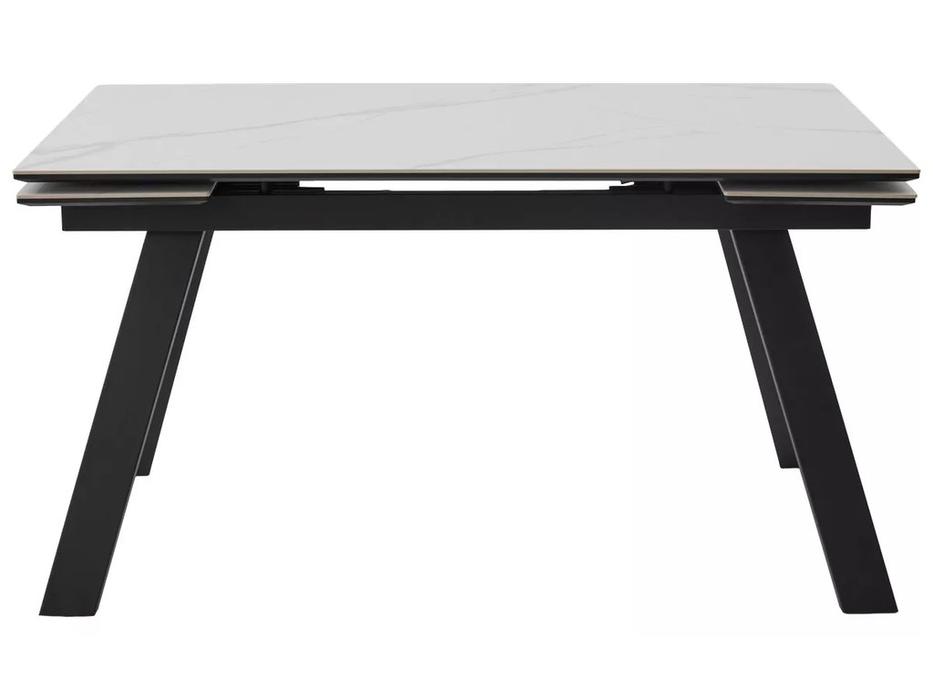 Megapolis стол обеденный раскладной, матовый (белый, черный) МОРИС-2 140