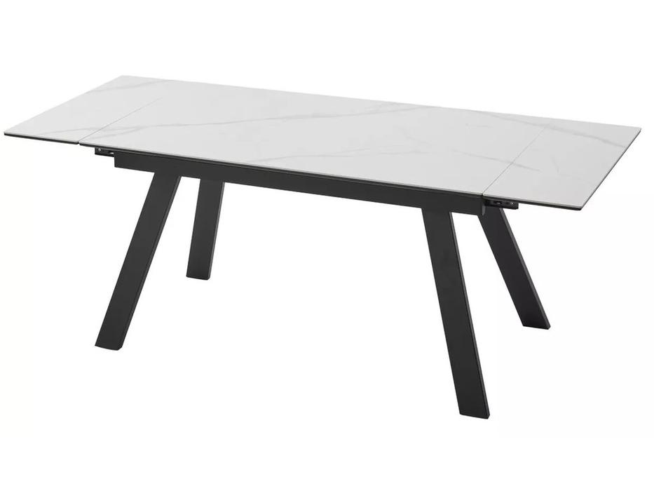 Megapolis стол обеденный раскладной, матовый (белый, черный) МОРИС-2 140