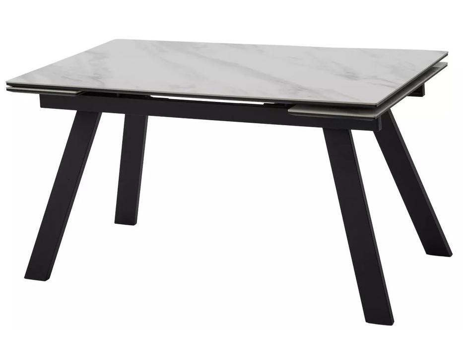 Megapolis стол обеденный раскладной, глянцевый (белый, черный) МОРИС-2 140