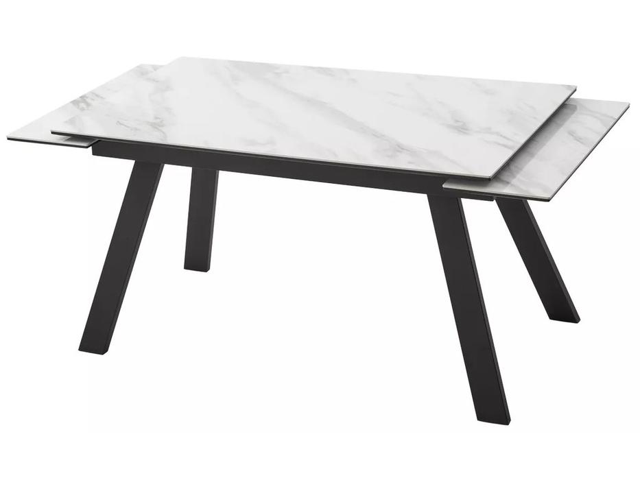 Megapolis стол обеденный раскладной, глянцевый (белый, черный) МОРИС-2 140