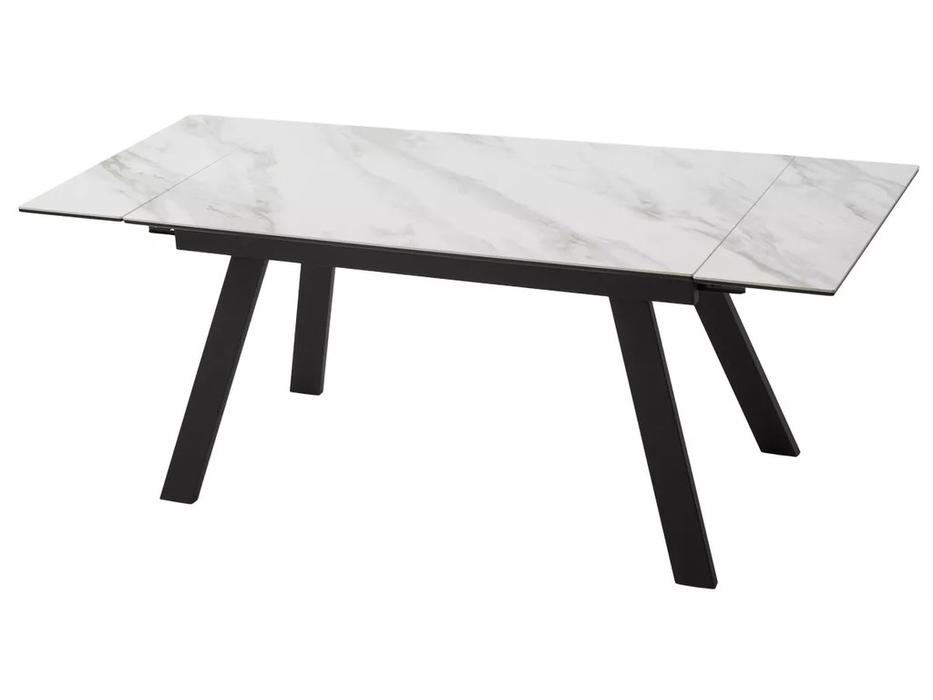 Megapolis стол обеденный раскладной, глянцевый (белый, черный) МОРИС-2 140