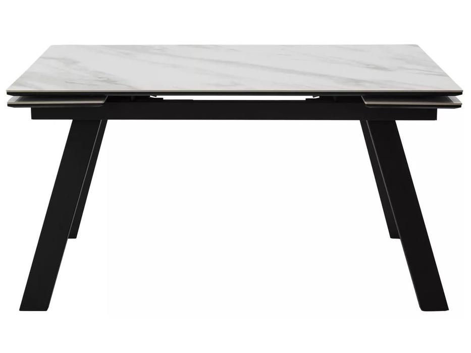 Megapolis стол обеденный раскладной, глянцевый (белый, черный) МОРИС-2 140