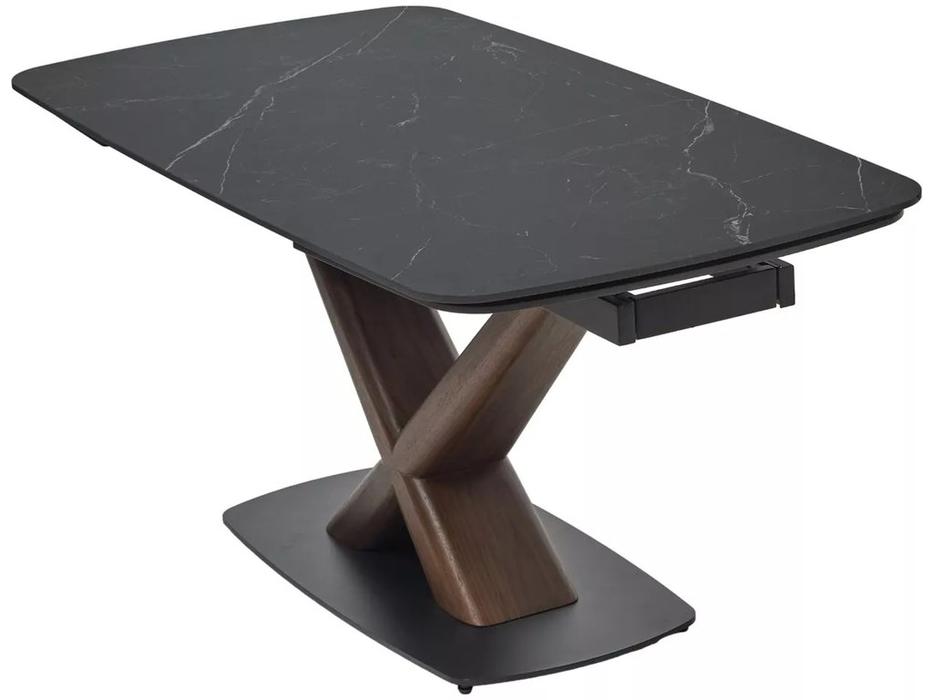 Megapolis стол обеденный раздвижной, матовый (черный) BLANCO 160