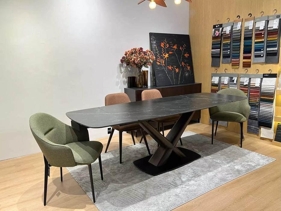 Megapolis стол обеденный раздвижной, матовый (черный) BLANCO 160