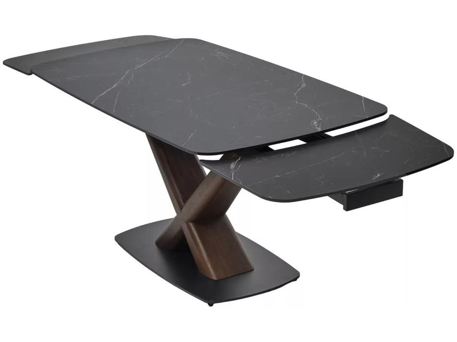 Megapolis стол обеденный раздвижной, матовый (черный) BLANCO 160