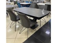 Megapolis стол обеденный раскладной (черный мрамор, черный) ACUTO2