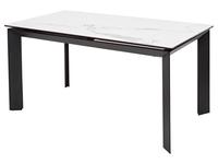 Megapolis стол обеденный раскладной (белый мрамор глянцевый, черный) Cremona