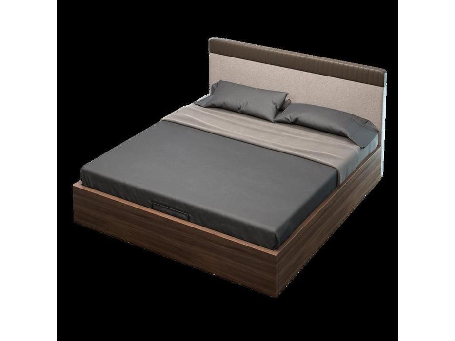 Mod Interiors кровать двуспальная 180х200 c подъемным механизмом (орех, серый) Menorca