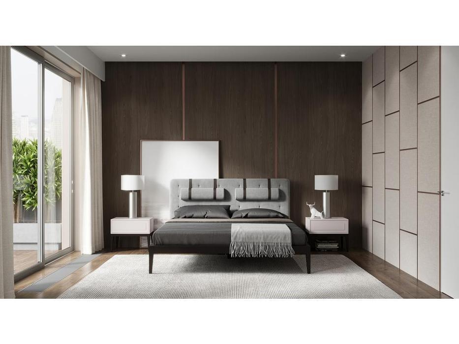 Mod Interiors кровать двуспальная 160х200 (орех, серая рогожка) Marbella